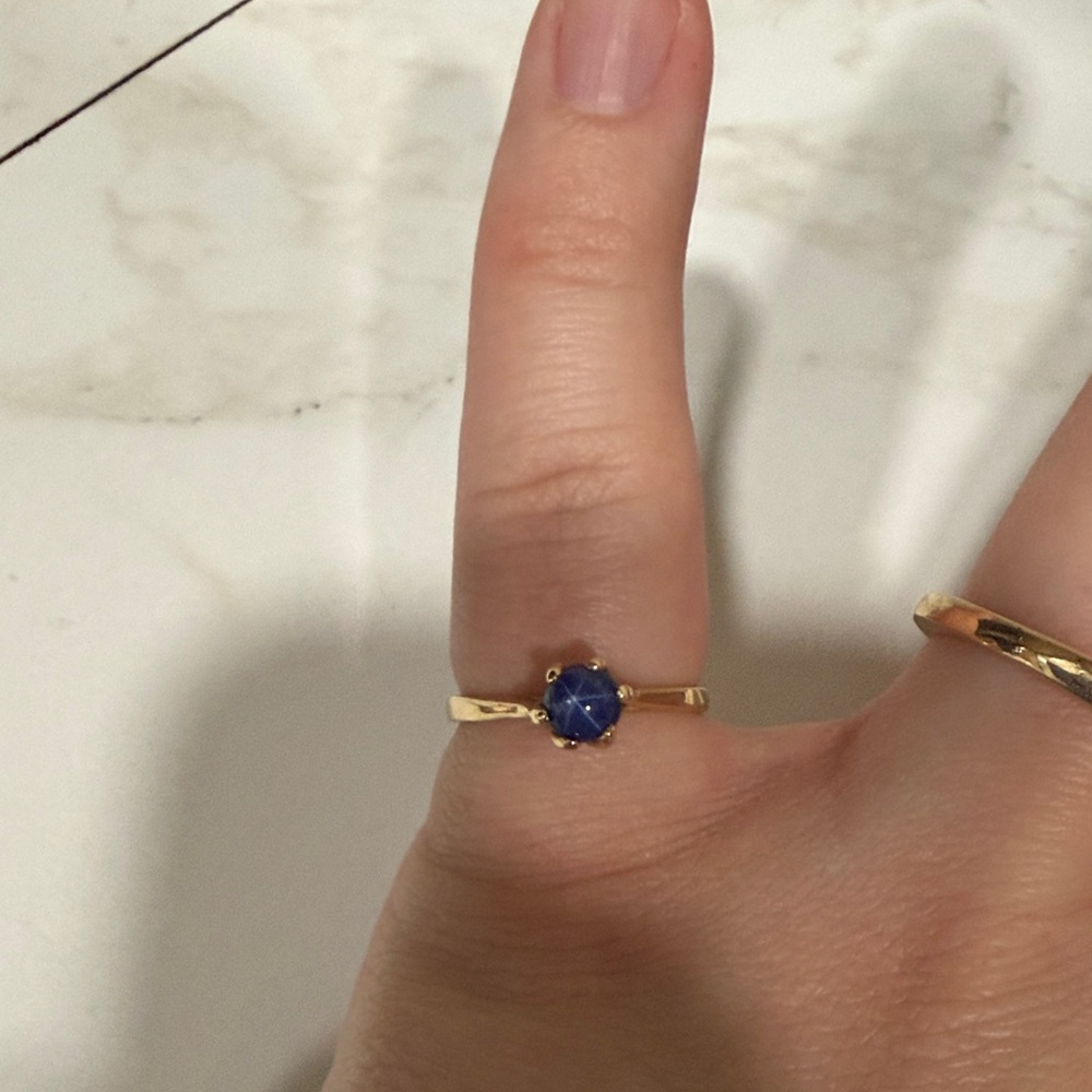 Gold and Blue Gemstone Ring